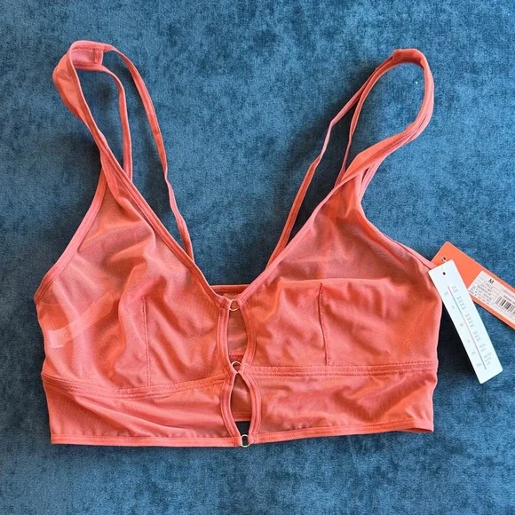 Aerie Coral Double Strap Bralette - Picture 1 of 3